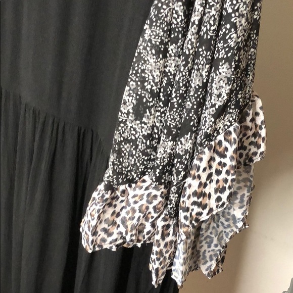 Leopard trim black dress - Picture 9 of 10